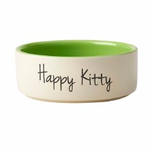 Happy Kitty Bowl, Lime Green 5"