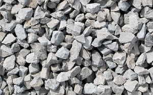 bags of crushed limestone