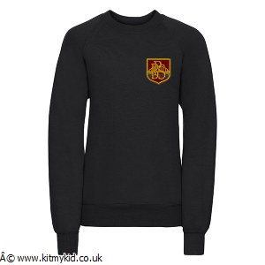 JERZ R NECK SWEAT BLK 1/2