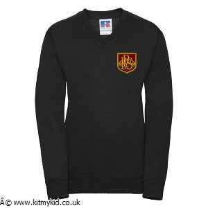 JERZ V NECK SWEAT BLK 3/4