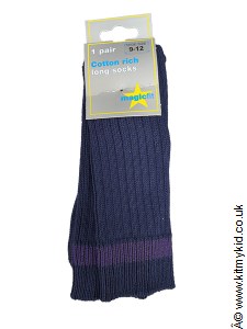 BYS STRIPE SOCKS NVY 6-8.5