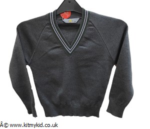 MF STRP K V NECK GREY 24