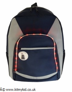 LED Lightup Backpack Navy/Gry
