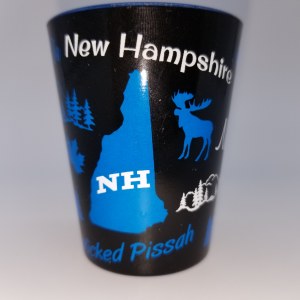 Eastern Illustrating New Hampshire Neon Shot Glass  Blue