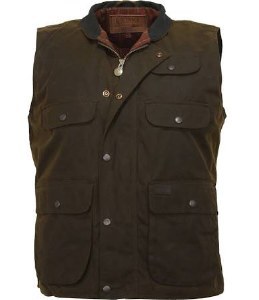 Outback Trading Company Overlander Oilskin Vest Medium Bronze