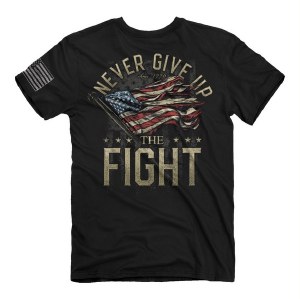 Buck Wear Inc Never Give Up T-Shirt MD Black