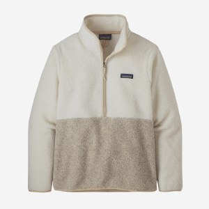 Patagonia Reclaimed Fleece 1/2 Zip Pullover MD Birch White