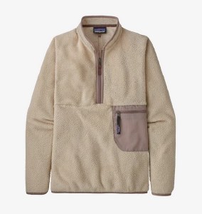 Patagonia Retool Fleece 1/2 Zip Pullover MD Natural White X Dye