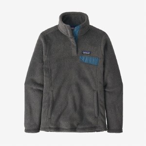 Patagonia Retool Snap-T Fleece Pullover MD Feather Grey - Ink Black X-Dye