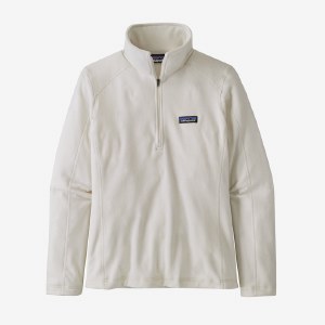 Patagonia Women's Micro D 1/4 Zip Fleece Pullover SM Birch White