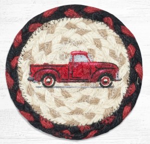 Earth Rugs Vintage Red Truck Coaster 5&quot;
