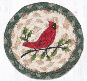 Earth Rugs Holly Cardinal Coaster 5"