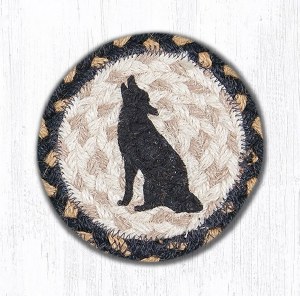 Earth Rugs Howling Coyote Coaster 5" Yellow