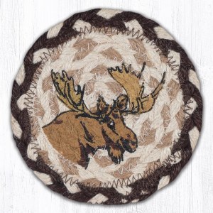 Earth Rugs Moose Profile Coaster 5" Brown