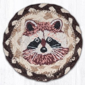 Earth Rugs Raccoon Coaster 5" Brown