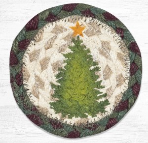 Earth Rugs Christmas Tree Coaster 5" Green