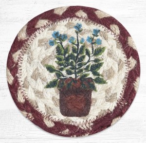 Earth Rugs Sage Coaster 5&quot; Red