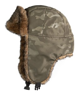 Broner Faux Fur Lined Trooper Hat  Green Camo