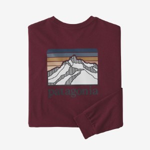 Patagonia Men's Line Logo Ridge Long-Sleeve Responsibili-Tee MD Sequoia Red