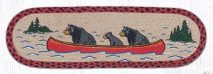 Earth Rugs Bears in a Canoe Stair Tread 27"x8.5" Red