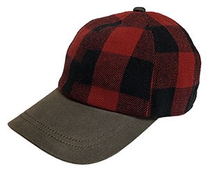 Broner Buffalo Plaid Ball Cap MD Red 