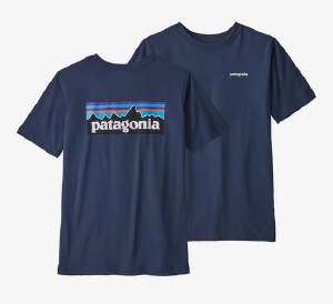 Patagonia Line Logo Ridge Organic Cotton T-Shirt S New Navy