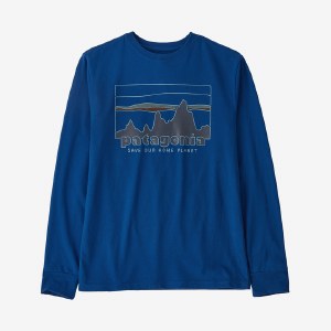 Patagonia Kid's Regenerative Organic Certified Cotton Long-Sleeve Graphic T-Shirt LG 73 Skyline: Superior Blue