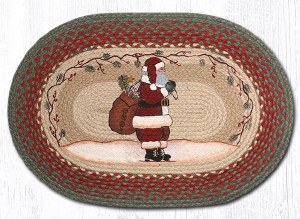 Earth Rugs Santa Floor Mat 20"x30" Green/Red