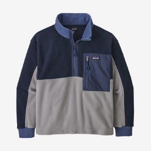 Patagonia Kid's 1/2 Zip Microdini Pullover LG Salt Grey