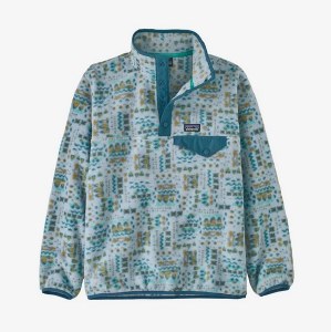 Patagonia Kid's Light-Weight Synchilla Snap-T Pullover MD Wandering Woods: Steam Blue