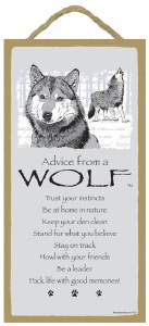 SJT Enterprises Advice From A Wolf Sign 5&quot;x10&quot;