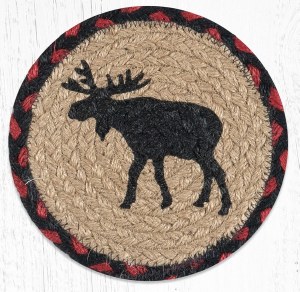 Earth Rugs Black Moose Big Coaster 7" Red