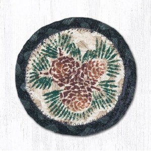 Earth Rugs Pinecone Coaster 7" Black