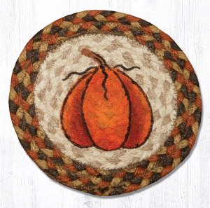 Earth Rugs Harvest Pumpkin Big Coaster 7"