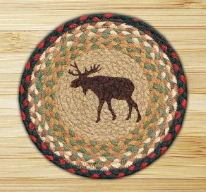 Earth Rugs Moose Round Printed Trivet 10"