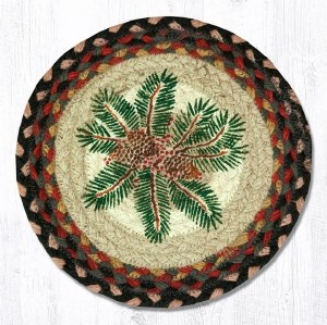 Earth Rugs Pine Red Berry Trivet 10" Hearth