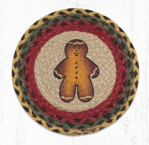 Earth Rugs Gingerbread Man Trivet 10" Warm