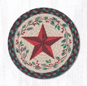 Earth Rugs Holiday Barn Star Trivet 10" Green
