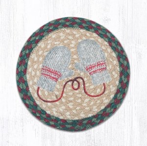 Earth Rugs Winter Mittens Trivet 10" Green
