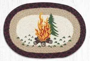 Earth Rugs Campfire Oval Trivet 10"x15" Maroon