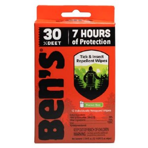 Adventure Ready Brands Ben's 30 Tick & Insect Repellent Wipes 30 Count