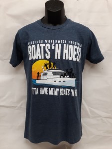 T Line Boats N Hoes Tee L Heather Navy