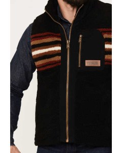 Pendleton Ridgeline Fleece Vest XL Black/Red Stripe