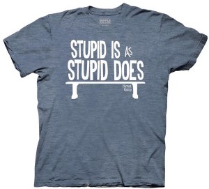 Ripple Junction Forest Gump Stupid Is As Stupid Does Tee L Heather Light Blue