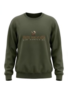 Cowichan Embroidery New Hampshire Moose Embroidered Crewneck S Military Green