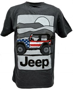 Jeep Flag Wrap USA T-Shirt L Dark Heather
