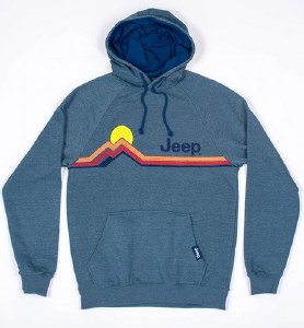 Jeep Mountain Stripe Hoodie M Black Grey Heather