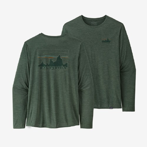 Patagonia Men's Long-Sleeve Capilene Cool Daily Graphic Shirt MD 73  Skyline: Pinyon Green X-Dye