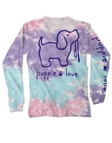 Tie dye puppy love sale shirt