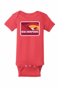 Woods &amp; Sea New Hampshire Moose &amp; Mountain Onesie 6 Months  Red